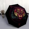 1pc Tiger Mandala Automatic Open/close Umbrella, 8-Rib sturdy structure, Portable Travel Umbrella, Parties, Everyday Use, 11105