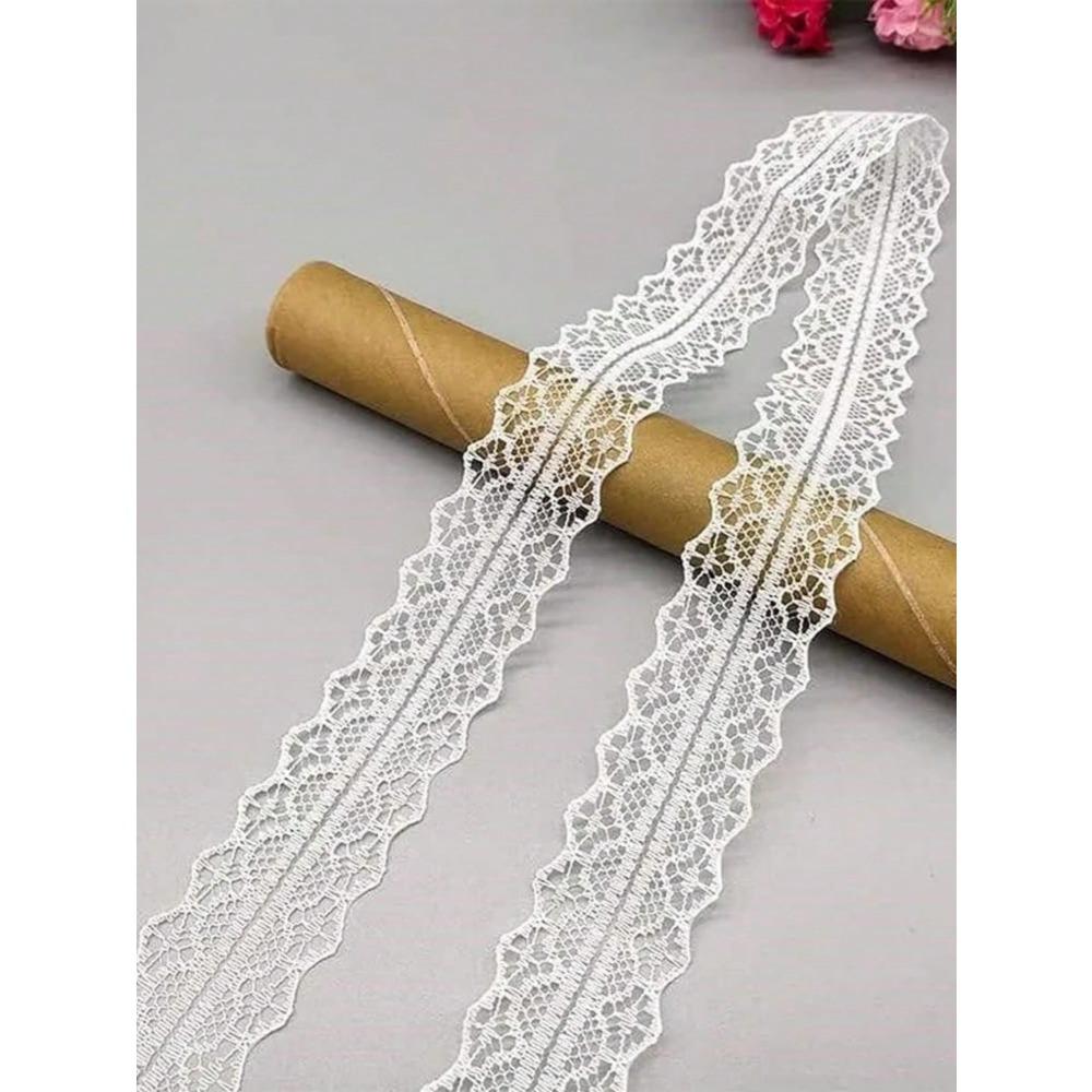 1 шт. 3 см*22 м Белая кружевная лента, Подходит для упаковки букетов, украшения торта, упаковки подарочного банта ручной работы, упаковки подарка на день рождения