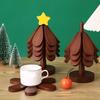 3/4Pcs Christmas Tree Trivets for Hot Dishes Tree Shape Bamboo Potholder