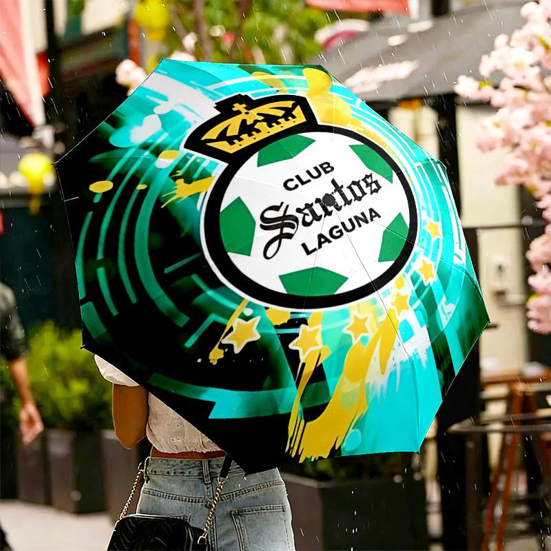 Club Santos Laguna Print Umbrella Automatic Opening/ Closing - Portable Foldable Design - Daily use for Travel/Outdoor - Gift for Birthday