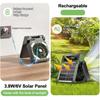 Portable Solar Fans with LED Lantern Rechargeable Powered Camping Folding Fan USB