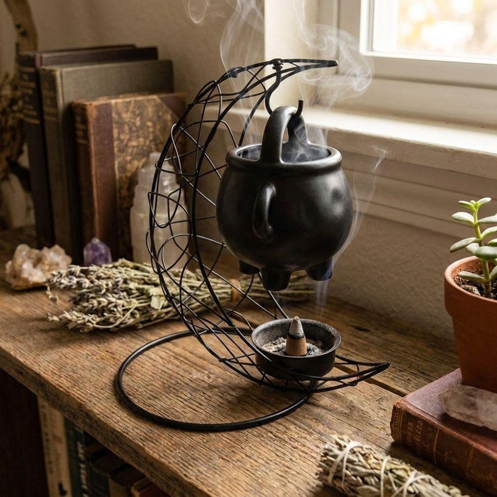 with Ceramic Stove Moon Aromatherapy Stove Decorative Essential Oil Burner Candle Holder SPA Use