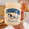Small Gift with Lid Cake Cup Cartoon Cute Puppy Mug Simple Set Home Water Cup Girl Girl Heart