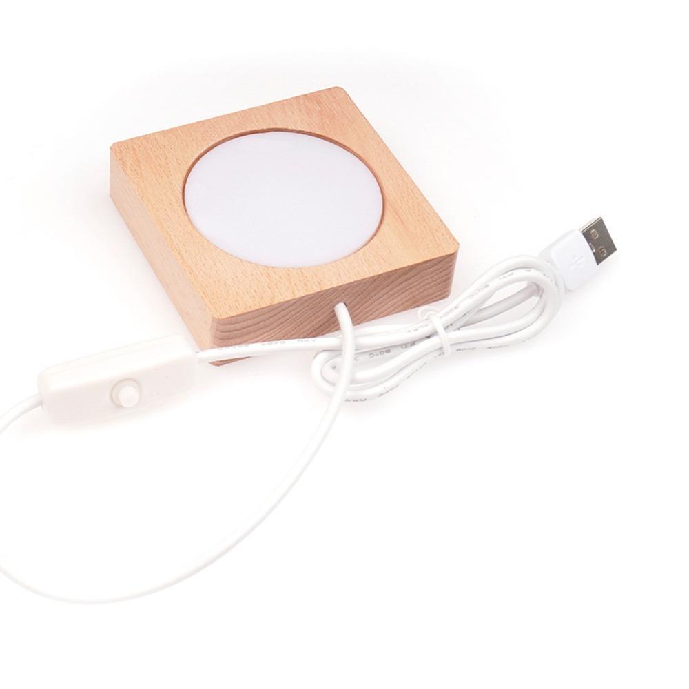 2 Pack USB Powered LED Light Base Warm Light Night Light Durable LED Display Base Stand  Resin Art