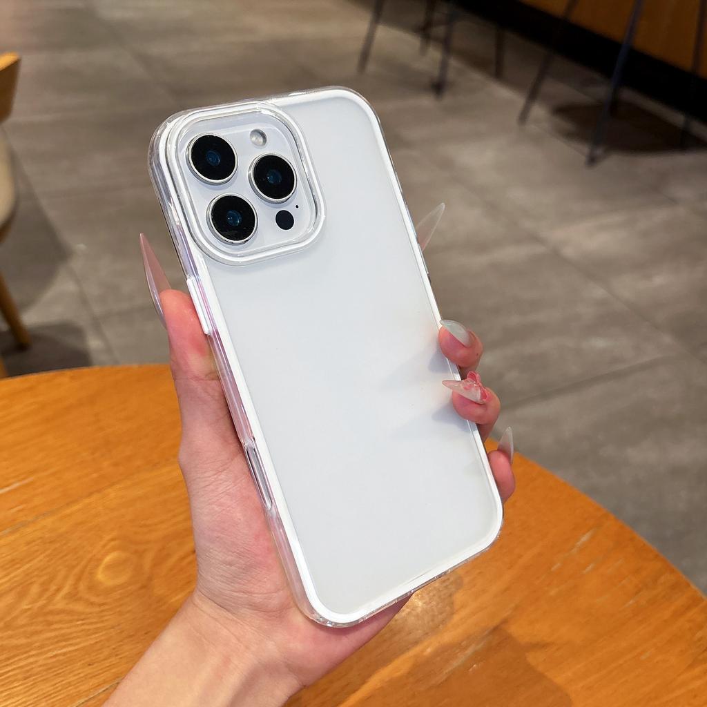 Подходит для чехла для мобильного телефона Apple 16 Три-в-одном Матовый iPhone 15 Promax Противоскользящий Цветной край 14 Простой Защитный чехол