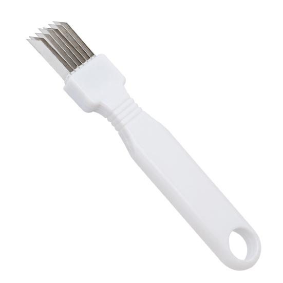 1/2/3 шт. резак для лука с защитным ограждением, измельчитель зеленого лука из нержавеющей стали, нескользящая ручка, 7 лезвий, кухонные инструменты