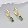 Trendy Rectangular Colored Zircon Earrings for Women - Fashionable and Versatile