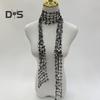 Women Scarf Shiny Sequin Flower Shape Hollow Design Scarf Glitter Embellished Thin Scarf Fashion Accessory