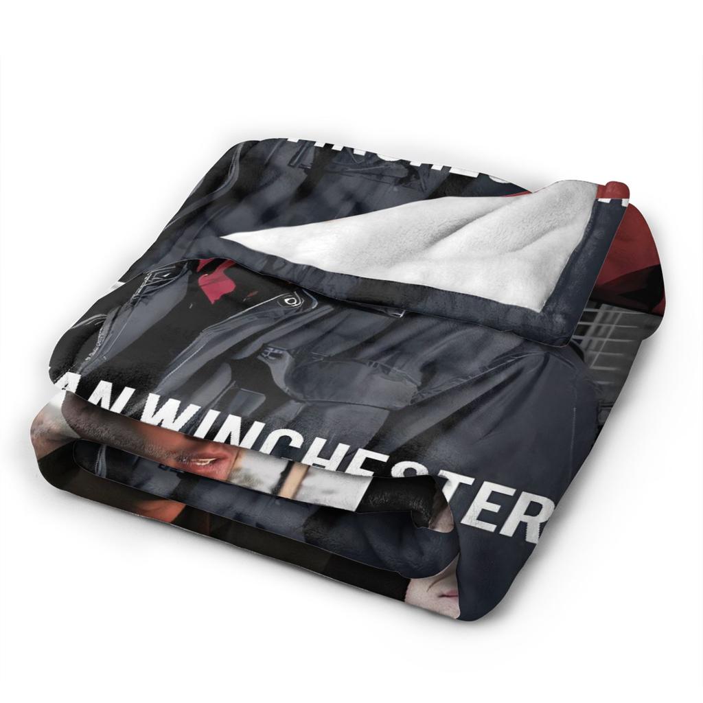 Jensen Ackles Flannel Blanket Winter Dean Winchester Super Warm Throw Blanket for Children Couch Bed Novelty Bedspread