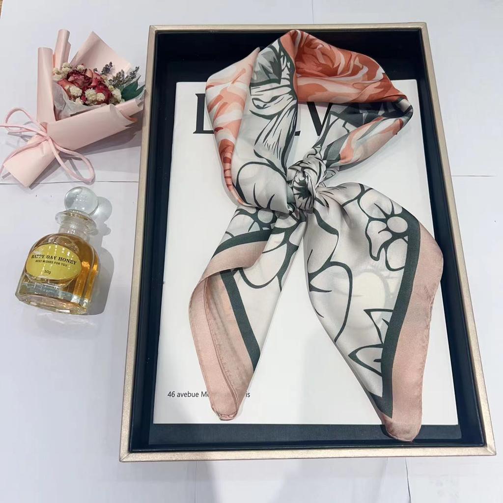 Шелковый шарф женский модный универсальный высокий смысл 70 квадратный шарф защита шеи шарф ретро шарф сумка