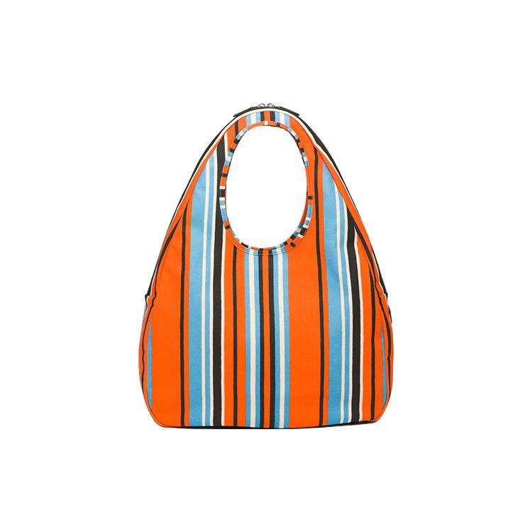 Prada Hobo Series Embossed Logo Zipper Closure Printed Fabric Shoulder Handbag Men Handbags Orange 2VY005_2D0Z_F0049_V_OLO