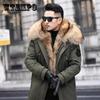 Winter High-end Warmth Imitation Fur Raccoon Fur Liner Mid-length Mink Fur Plus Velvet Thick Mink Casual Men's Clothing Parka Coat