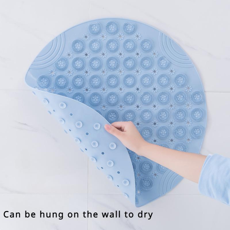 Круглый противоскользящий коврик из TPR для ванной комнаты, бытовой гидрофобный быстросохнущий напольный коврик на присоске, массажный коврик для ванной комнаты