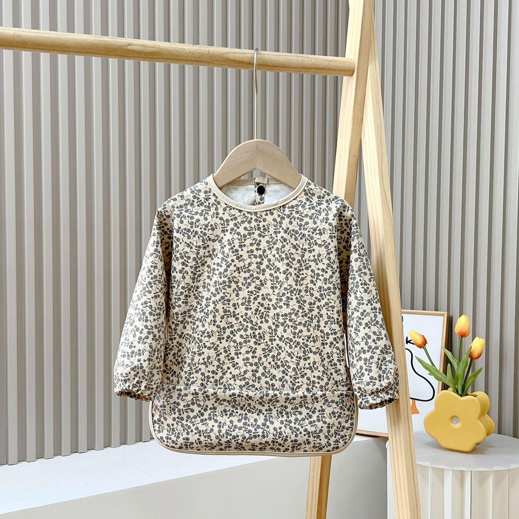 Reversible Waterproof Baby Smock & Bib - Denmark Painting Apron & Food Catcher Coverall