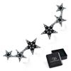 Silver earrings black STARS studs silver 925