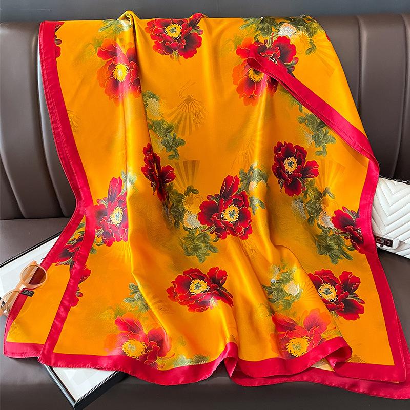 Дизайнерский атласный шелковый платок хиджаб шарф женский модный летний солнцезащитный пляжный палантин Bufanda женский головной платок Echarpe новый