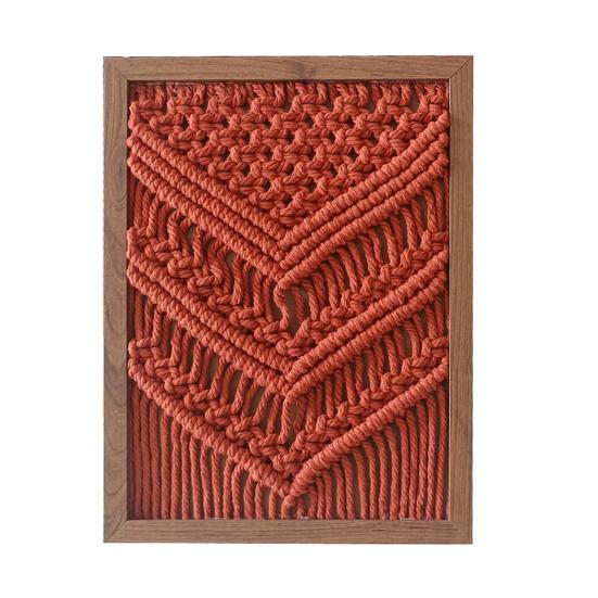 Handmade Woven Tapestry Frame Framed Boho Cotton Wall Art Wooden Rope Wall Hanging