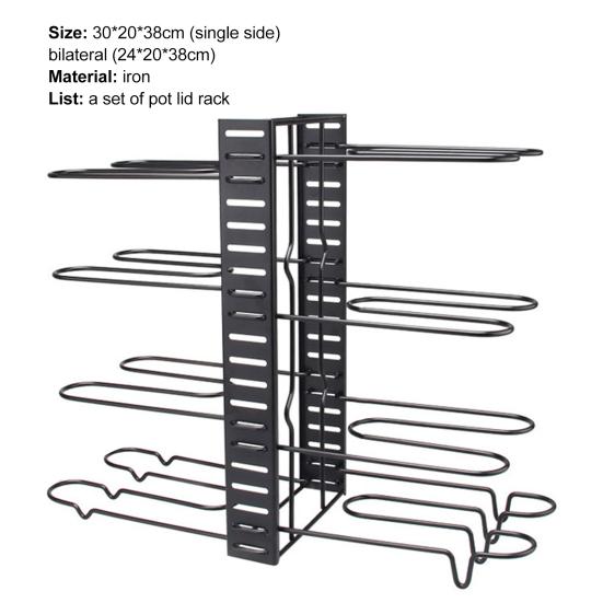 1 Set Pot Storage Shelf Retractable Strong Bearing Capacity Iron Extensible Divided Movable Pan