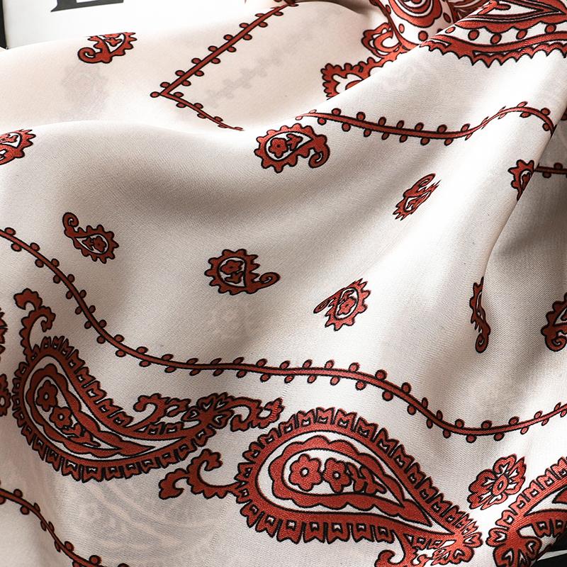 NEW Unisex Luxury Brand Cashew Flower Contrasting Tie Shawl Silk Square Scarf Women's 70cm Headscarf