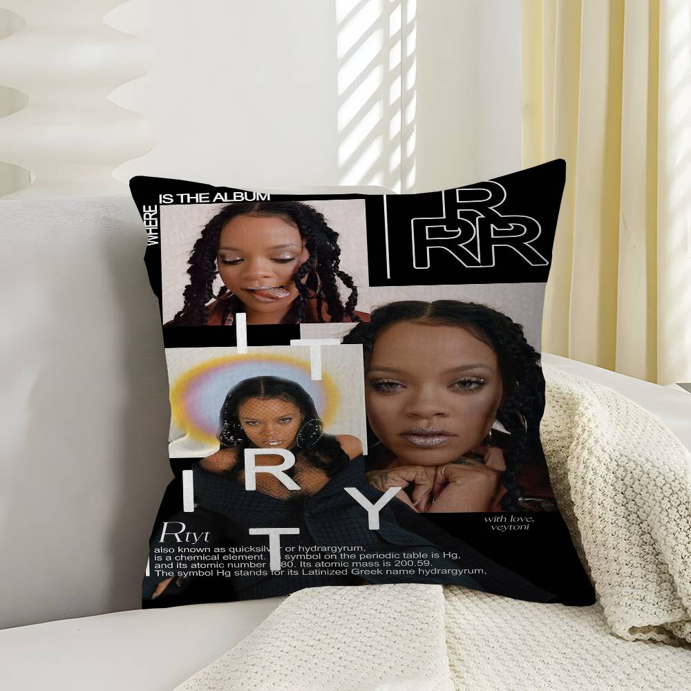 Singer R-Rihanna Cushion Cover Car Throw Pillow Case For Sofa Car Christmas Gift 40X40Cm 45X45Cm