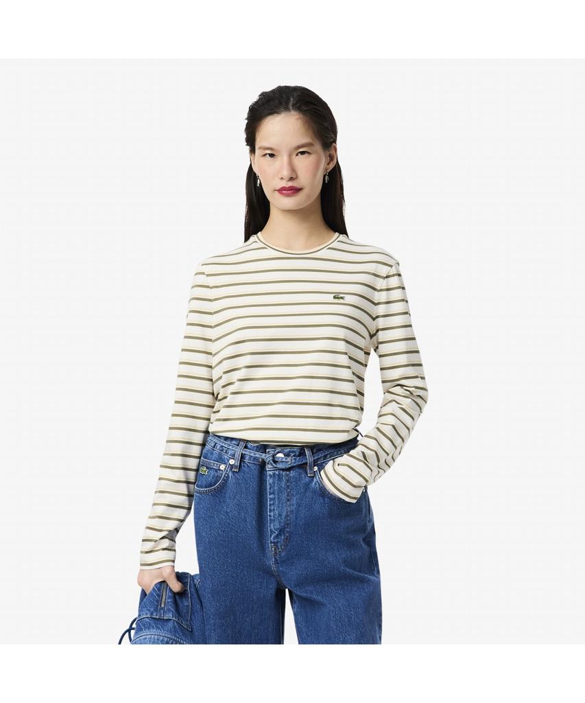 LACOSTE Women'S Multi-Stripe Long Sleeve T-Shirt Tf7573-55N Ai6