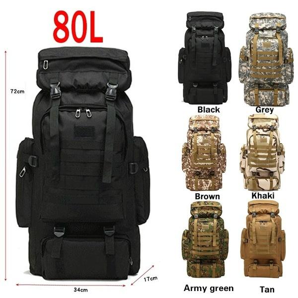 80л камуфляжный рюкзак, военная походная сумка, армейский рюкзак, водонепроницаемые дорожные рюкзаки(6 Цвет)