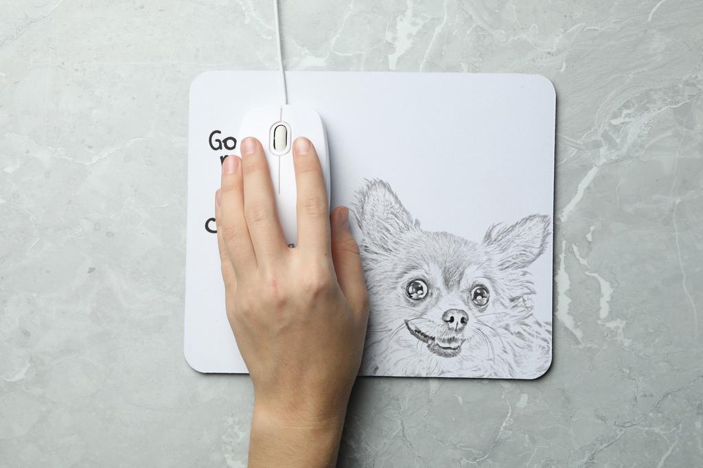 Chihuahua long-haired – Mouse pad with print, personalized dog-themed mouse pad | Art-Dog