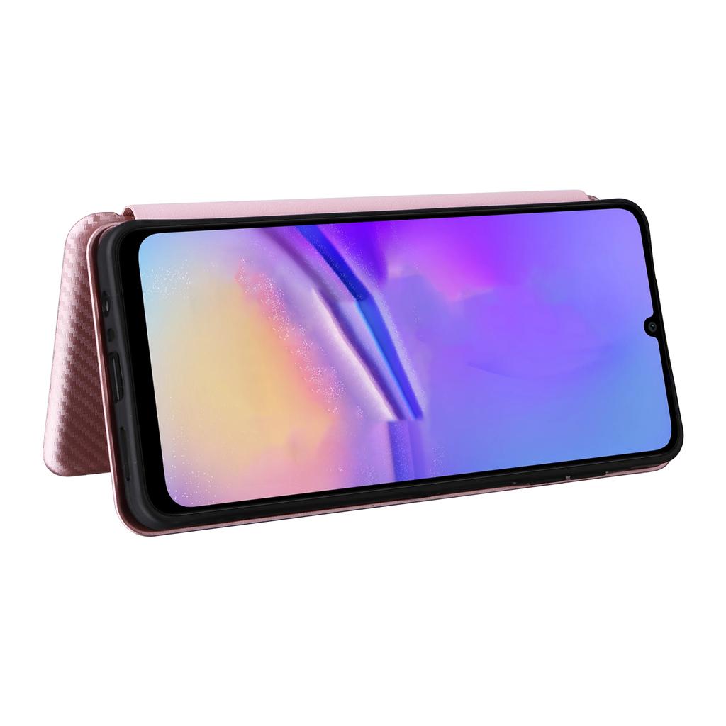 For Samsung Galaxy A07 4G Case Carbon Fiber Texture Drop-Proof PU Leather Phone Cover