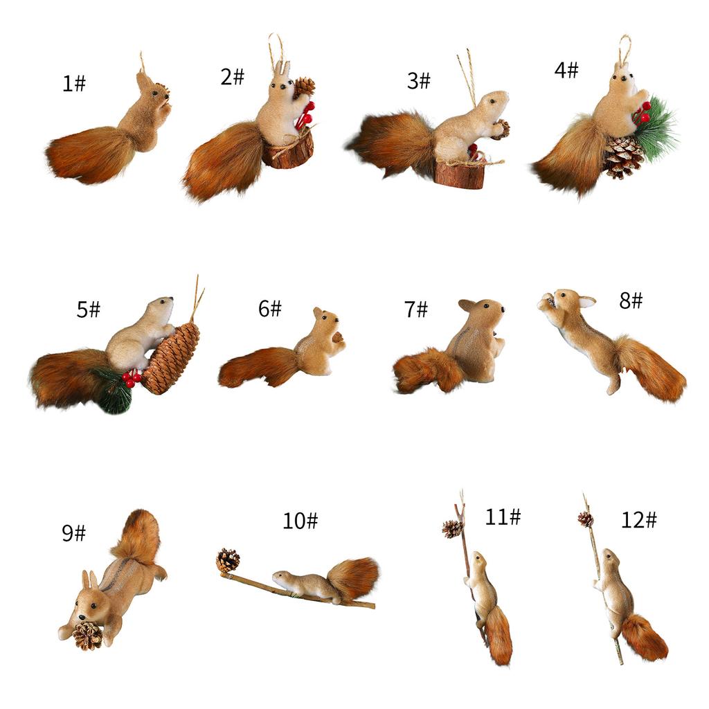 Реалистичное украшение в виде белки с пенопластовой сосновой шишкой, подвесное украшение для рождественской елки для праздничной вечеринки в помещении и на открытом воздухе