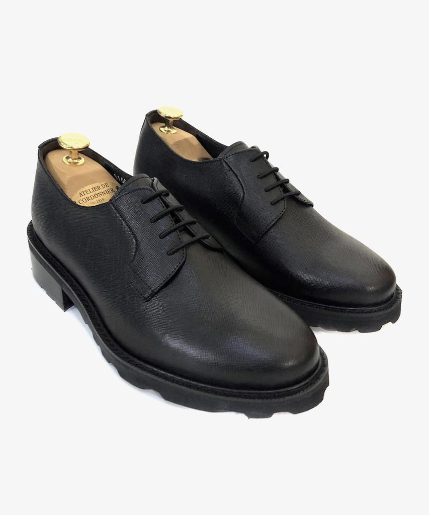 Joenshoe Jarret Business Worker Derby Shoes Black Saffiano