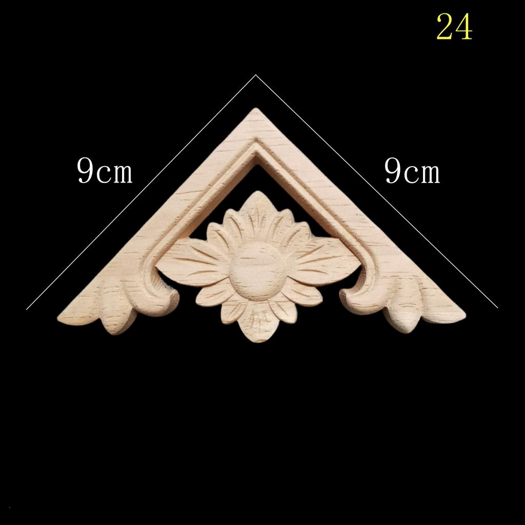 Wood Corner Joint Onlay Applique Wood Decals for Furniture Home Decoration Luxury Unique Natural Floral Wood Carved Figurines