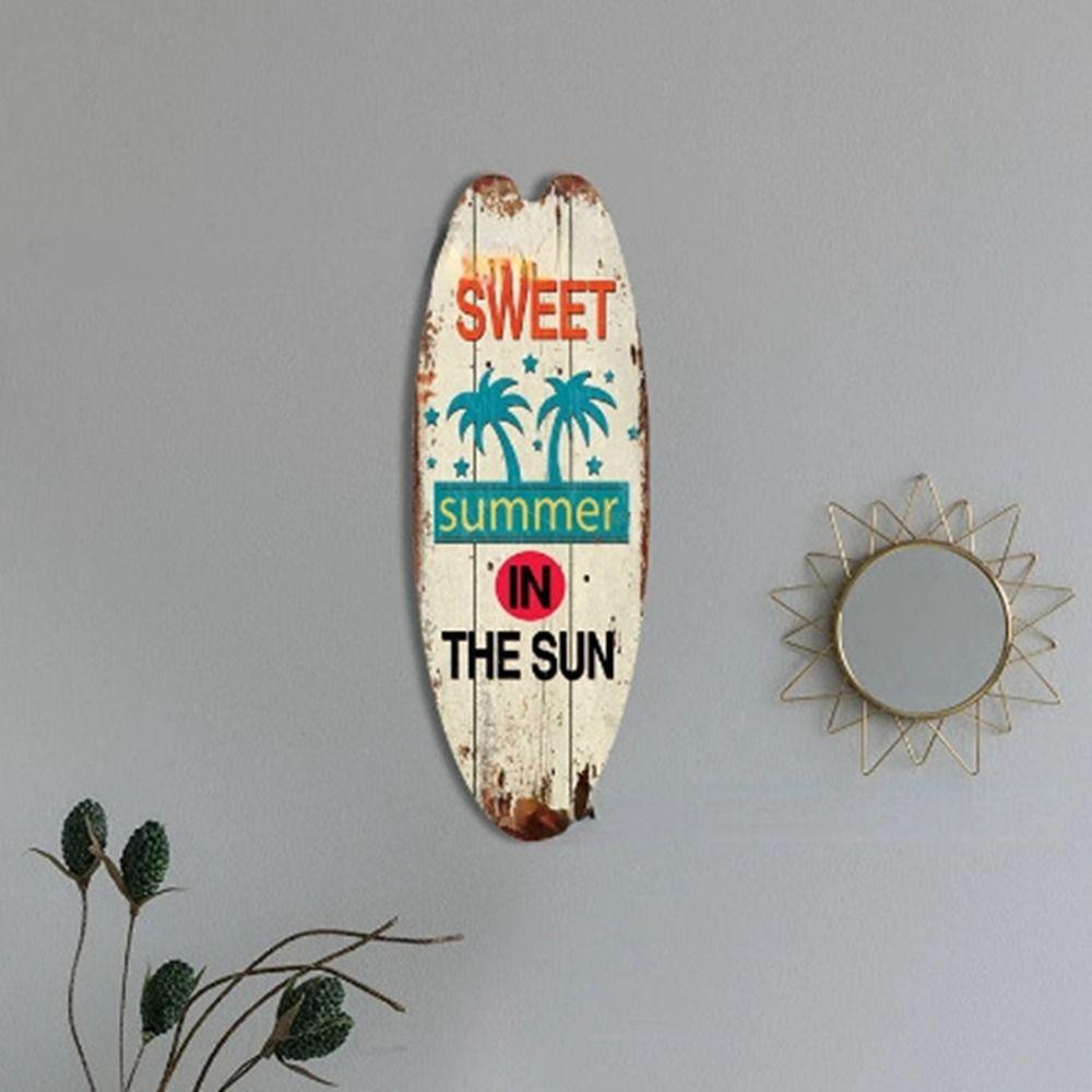 Exquisite Printing Wooden Surfboard Bright Marine Steering Wall Board Wooden Sign Home