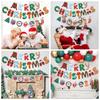 Cartoon Christmas Pull Flag Letter Merry Christmas Flag Multifunctional Christmas Banners  Bar