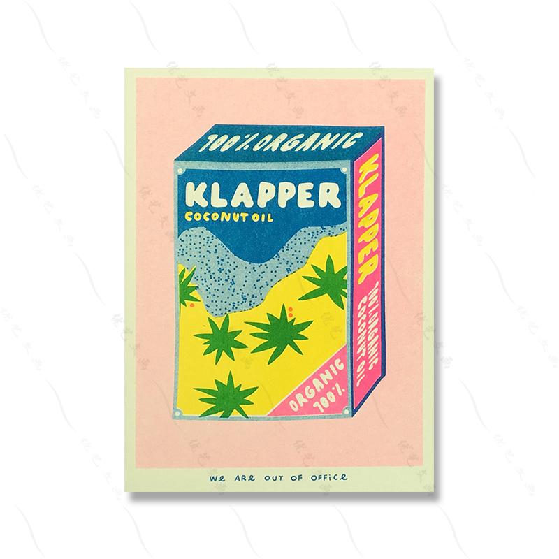 A Box Colourful Risograph Poster Print Canned Fish Retro Art Canvas Painting Wall Kitchen Chili Sauce Mural Cook Room Home Decor