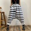 Fashion Spring Autumn Leisure Trend Harajuku Vintage Women Stripe High Waist Elastic Loose Wide Leg Haren Pants Streetwear