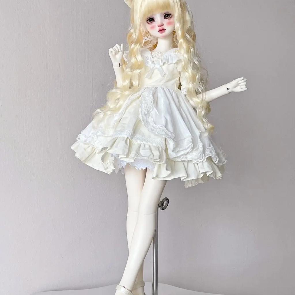 Костюм для кук 1/4, подходит для кукол BJD ростом 45 см. Головной убор + Юбка + Поддержка для юбки, Игрушки для переодевания, Кукольные аксессуары для Домика, Кукла в комплект не входит