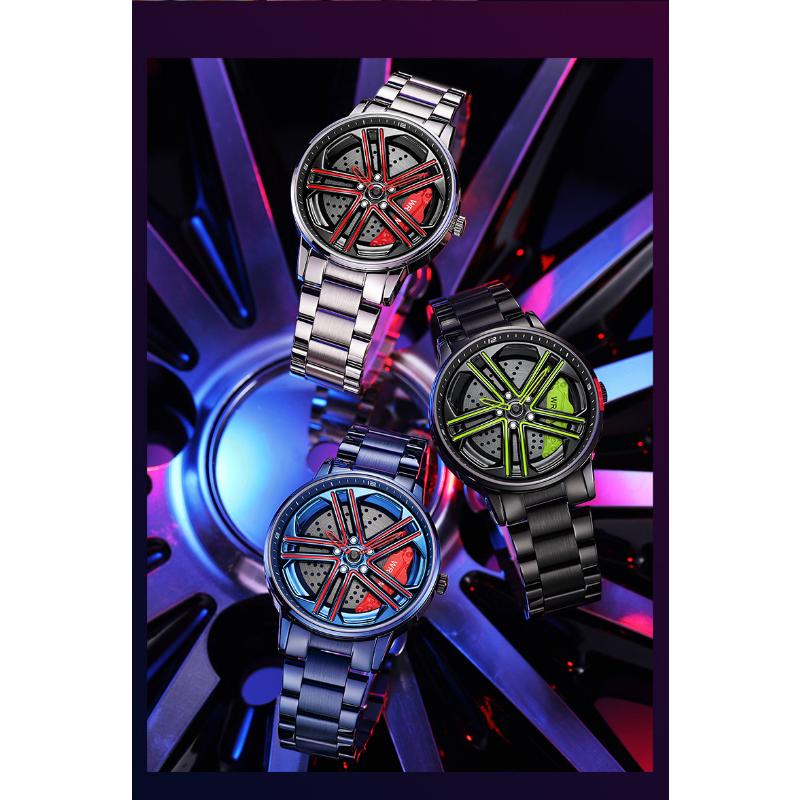 SANDA New Wheel Series Rotating Watch Men's Quartz Watch Fashion Hollow Creative Personality Cool Men's and Women's Watch