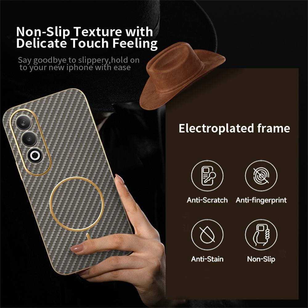For OnePlus Nord CE4 5G Phone Case Carbon Fiber Textured Electroplated TPU Back Cover