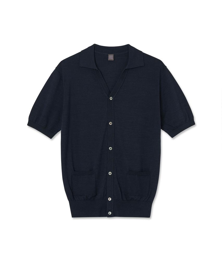 Iolo V-Cut Collar Shirt_Navy
