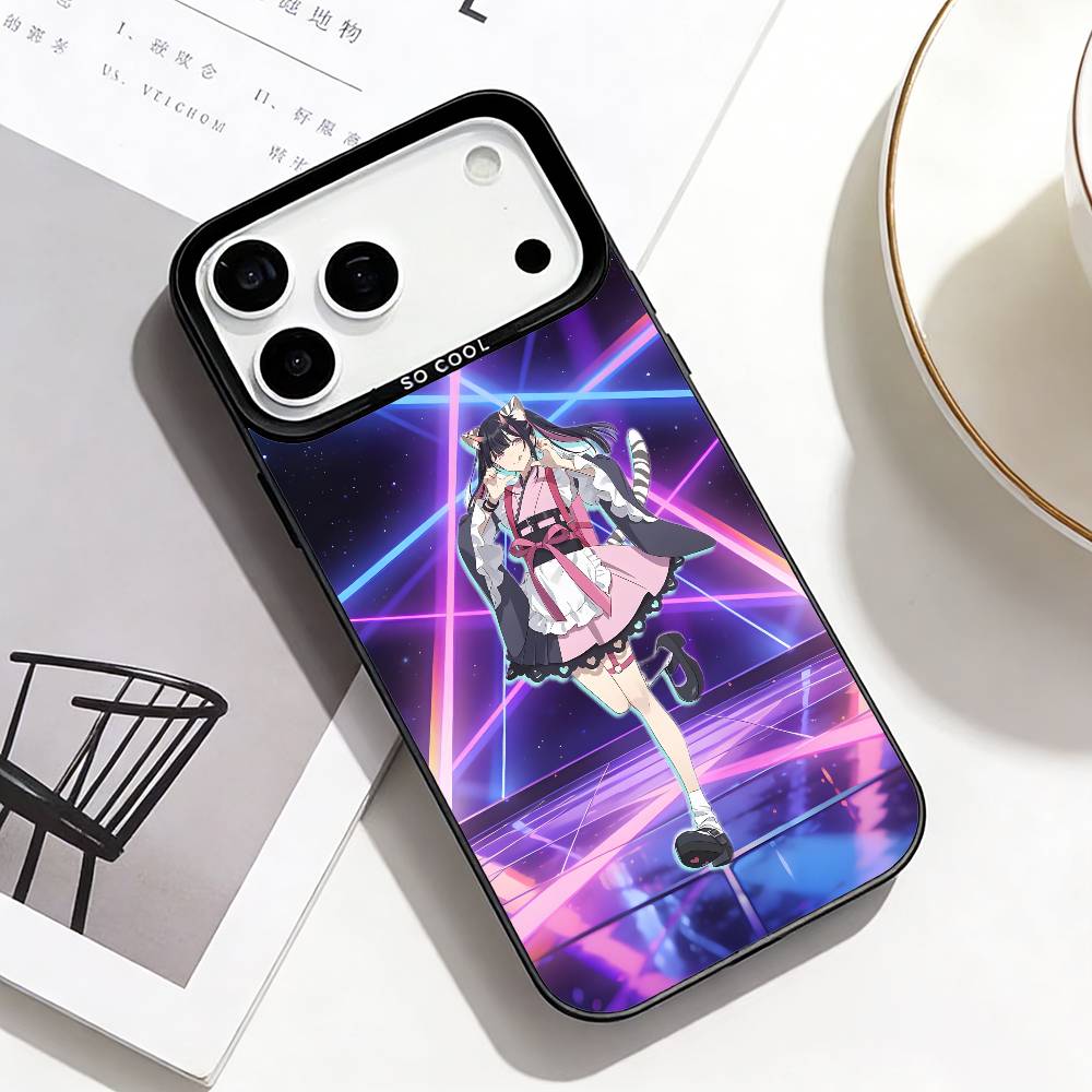 C-Cosmic Princess Kaguya Phone Case For iPhone17,16,15,14,13,12,Pro Max Black Colored Silver Plated Inside Cover