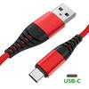 Кабель USB A-Type C для синхронизации данных, 3 А, быстрая зарядка, нейлоновый плетеный провод, зарядный кабель для мобильного телефона Samsung Huawei Android USB C
