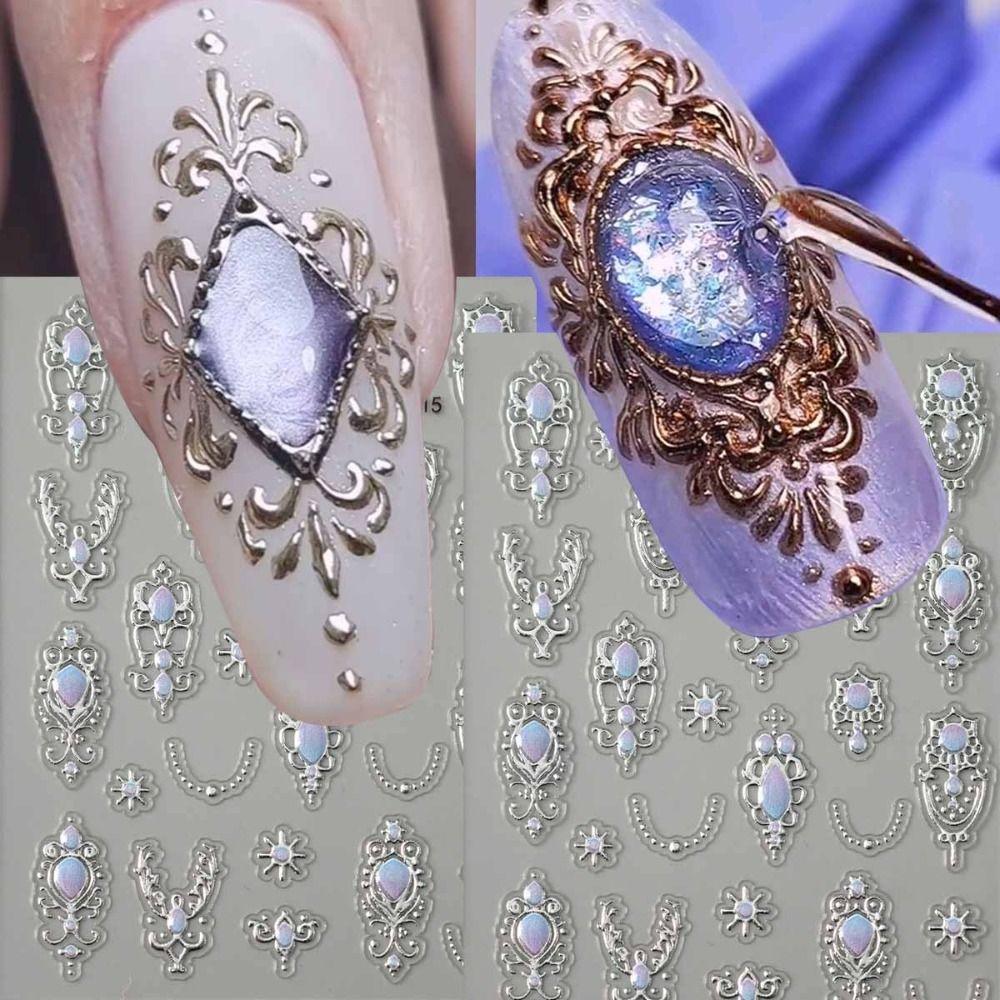 Retro Baroque Scepter Nail Art Decals Shiny Finish Nail Decals Nail Decoration