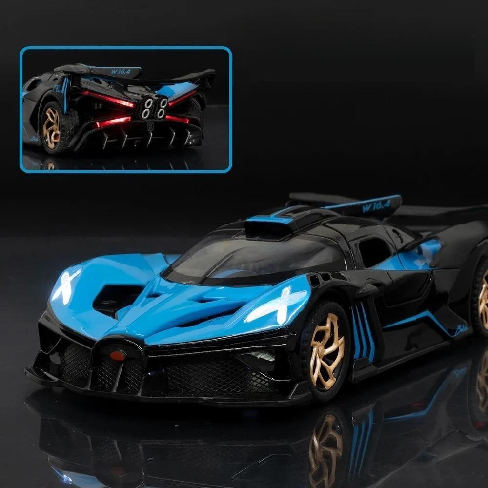 1/32 Bugatti Bolide Alloy Sport Car Model Toys Simulation Diecasts Metal Vehicle with Sound Light Pull Back Decoration Boy Gifts