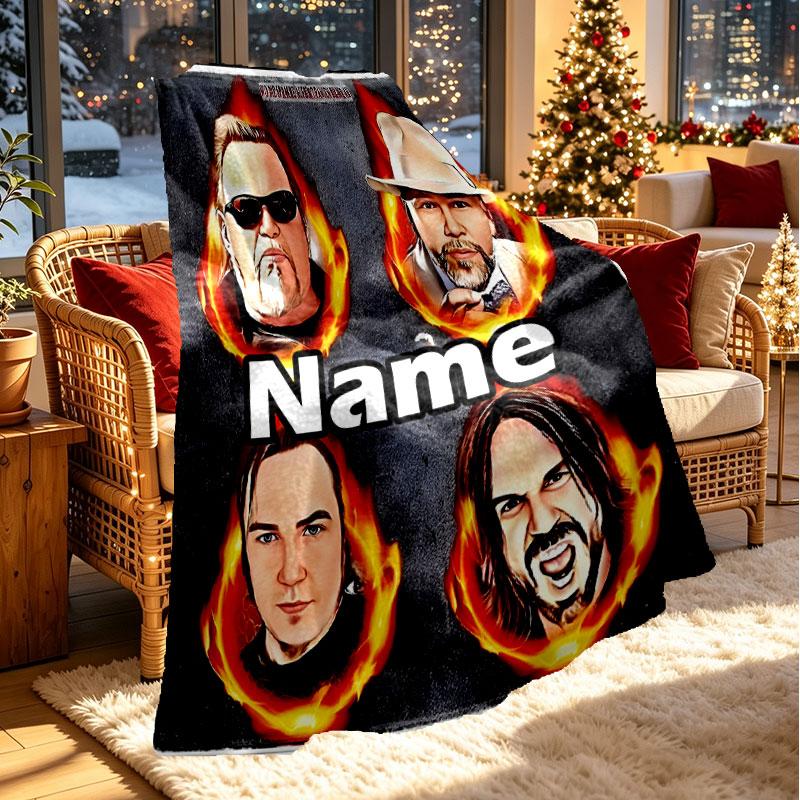 Custom Name Personalized Bohse Onkelz Print Blanket, Home Decor, Bedroom, Sofa, Camping, Couch, Gifts for Birthday Christmas