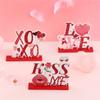 Valentine's Day Centerpiece Decorations Wooden Valentines Signs Love Valentine's Dinner Table Decor Wood Table Toppers Desktop Signs