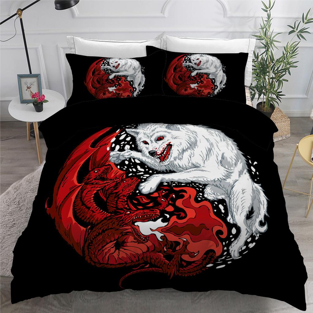 Комплект пододеяльника с принтом Инь и Ян 3D-принт Сплетни для детей, подростков, взрослых Покрывало для одеяла Королевского размера Комплект постельного белья из полиэстера