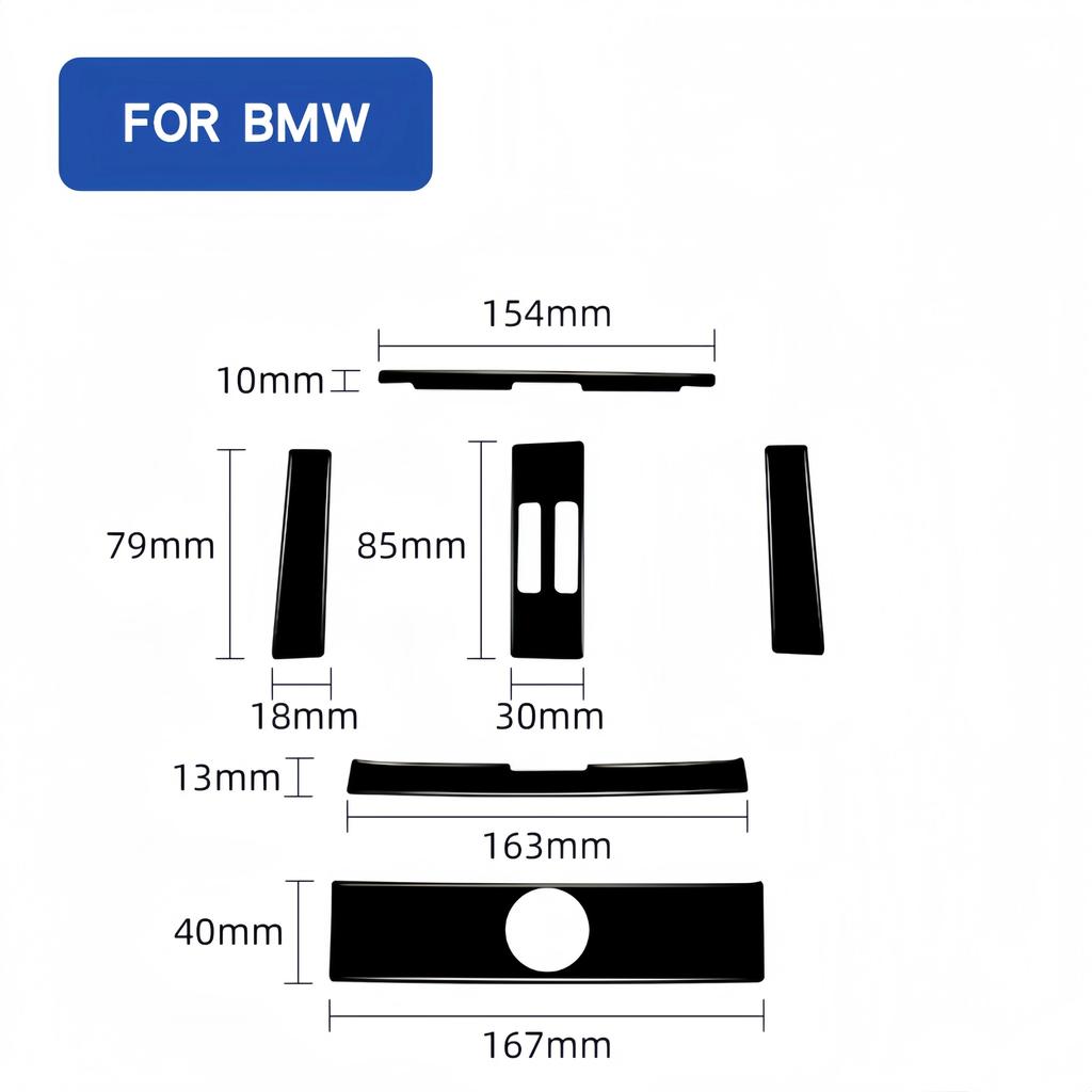 Rear Seat Air Vent Trim Cover for BMW 3 Series F30 F34 2013-2018 Piano Black Interior Decor