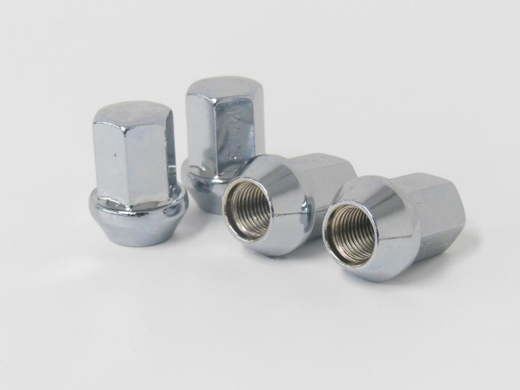 Колесные гайки TIPTOP, 16 штук, гальваническое покрытие (с воротником), 17HEX M12 x P1.25, высота 31 мм, коническое посадочное место N-22-16