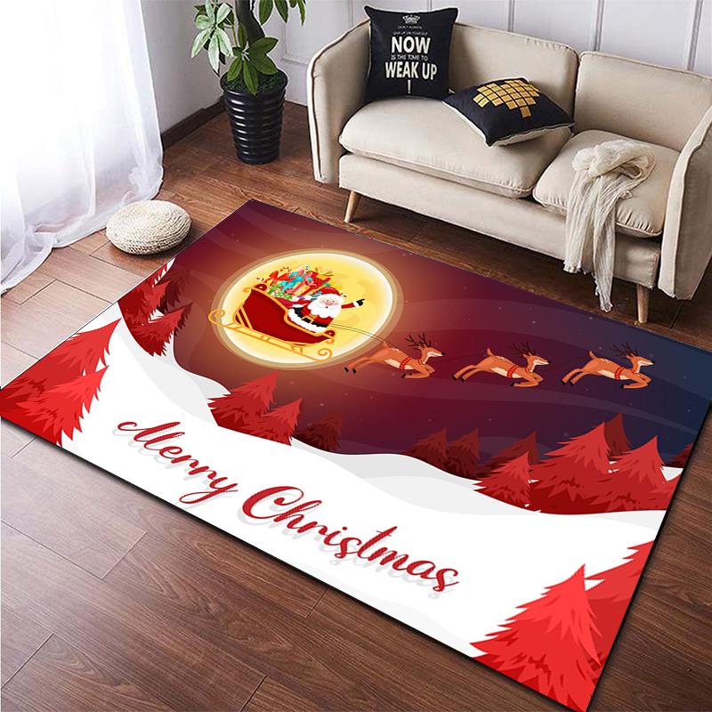 Рождественский большой ковер с HD-печатью, ковер для гостиной, спальни, украшение дивана, нескользящие коврики, дропшиппинг Alfombras