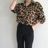 Leopard Shirt Women Blouse Printed Lapel Single-breasted Loose Casual Versatile Long-sleeved Shirt Blouse